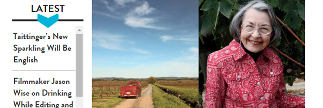 Food and Wine Article- The Godmother of Pinot Noir