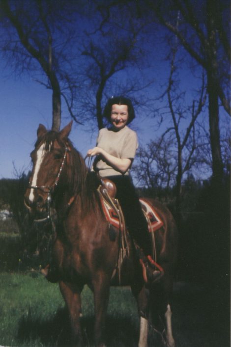 Helen on horse Peggy